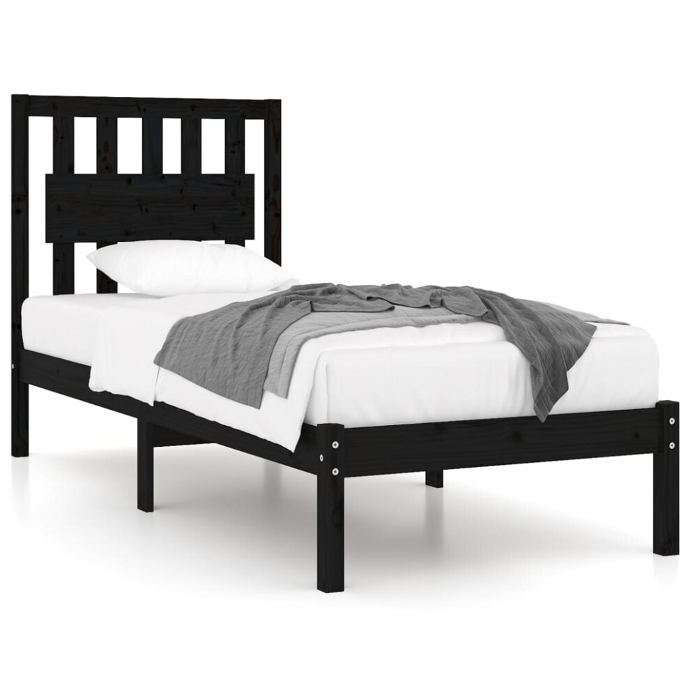 (black, 100 x 200 cm) vidaXL Solid Wood Pine Bed Frame Indoor Wooden Bedstead Multi Colours/Sizes