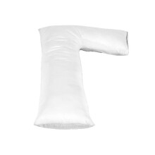 (L Pillowcase Only (White)) Hollowfiber L Shape Pillow & Pillowcase Ortopedic Pregnancy Maternity Body Support