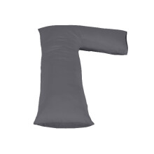 (L Pillow & Pillowcase (Grey)) Hollowfiber L Shape Pillow & Pillowcase Ortopedic Pregnancy Maternity Body Support