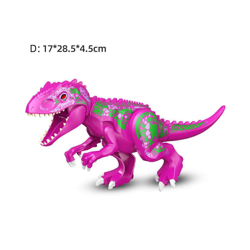 (D) Jurassic dinosaur building blocks toy world puzzle disassembly animal Rex Tyrannosaurus Rex