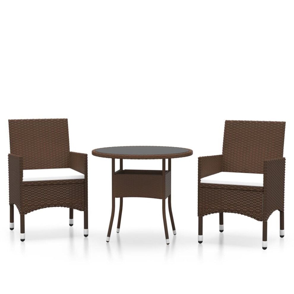 Vidaxl (Brown, Ø 80 Cm Table/3) Garden Bistro Set Furniture Multi Colours 3/5 Piece Ø 60/80 Cm Table