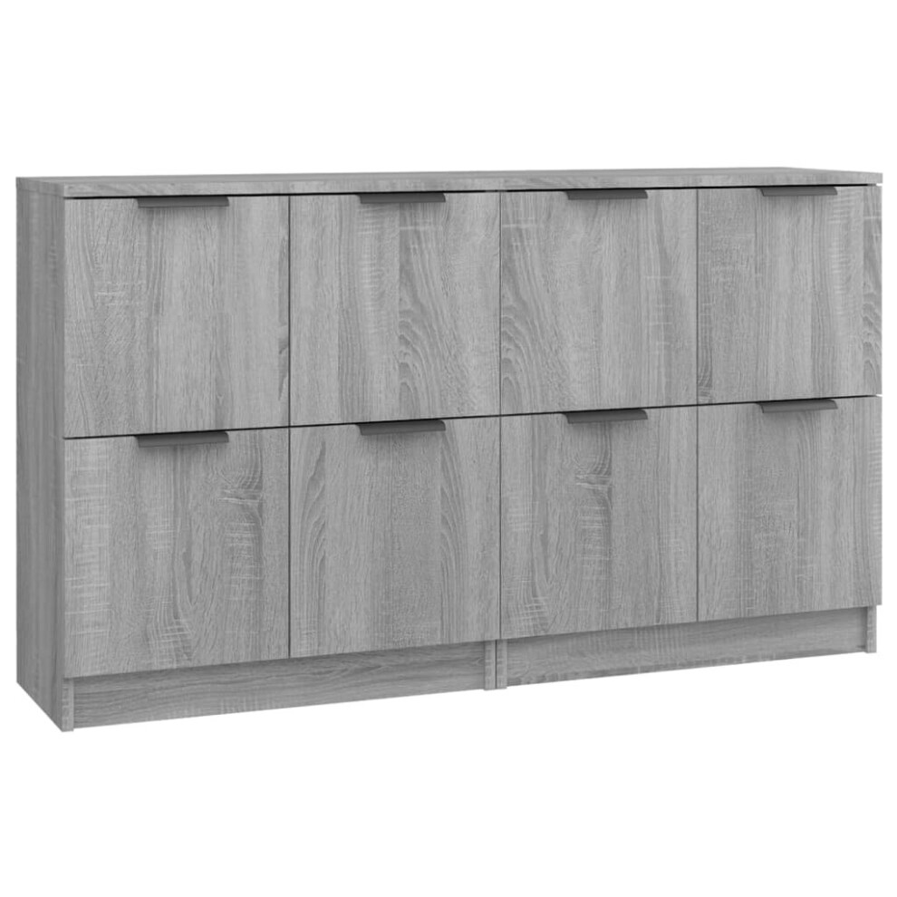 (grey sonoma, 182) vidaXL 2x Sideboards Engineered Wood Storage Cabinet Cupboard Multi Colours