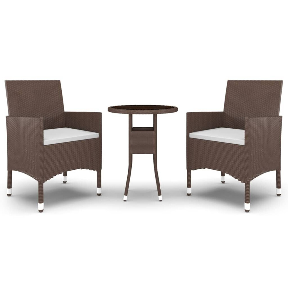 Vidaxl (Brown, Ø 60 Cm Table/3) Garden Bistro Set Furniture Multi Colours 3/5 Piece Ø 60/80 Cm Table