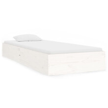 (white, 75 x 190 cm) vidaXL Bed Frame Home Wooden Bedstead Bed Base Mattress Foundation Solid Wood