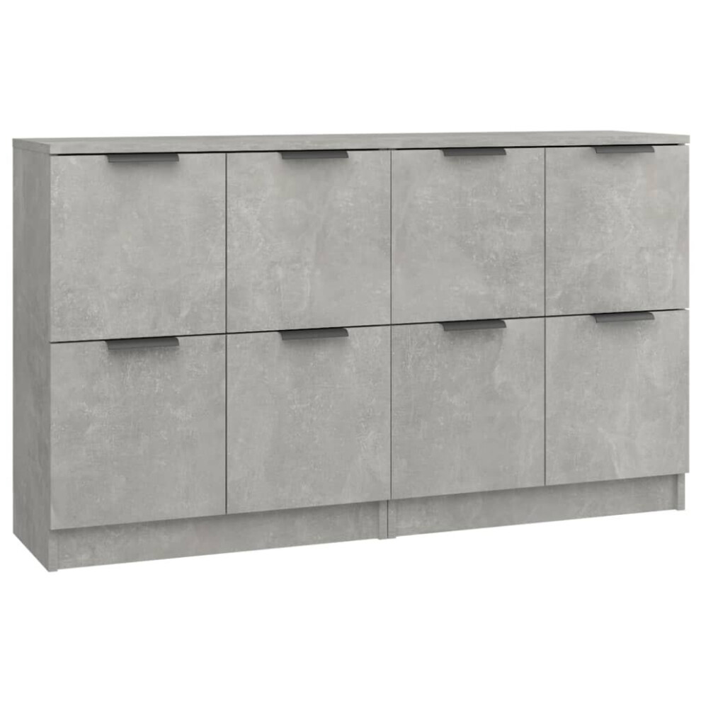 Vidaxl (Concrete Grey, 185) 2X Sideboards Engineered Wood Storage Cabinet Cupboard Multi Colours