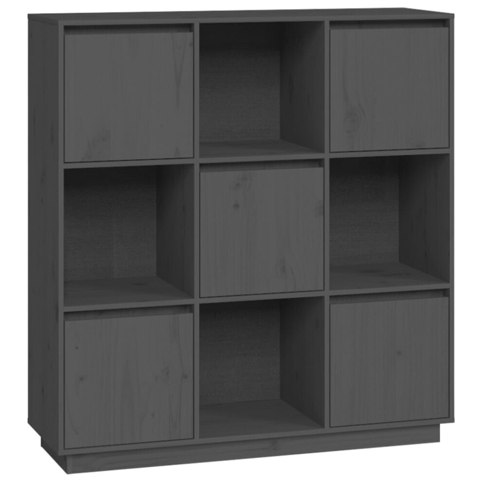 Vidaxl (Grey) Solid Wood Pine Highboard Wooden Buffet Cabinet Sideboard Multi Colours Grey