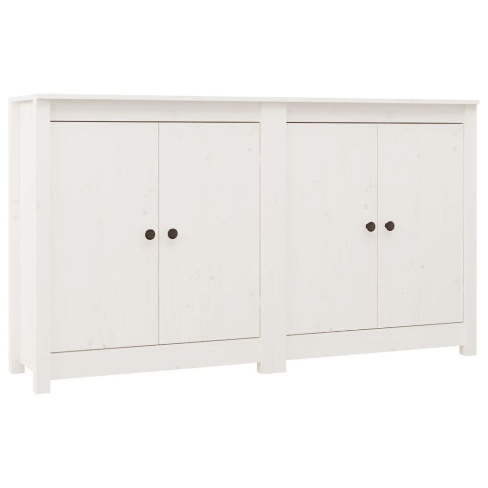 (white) vidaXL 2x Solid Wood Pine Sideboards Storage Cabinet Cupboard Multi Colours