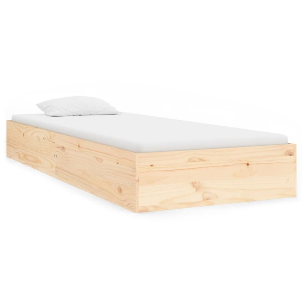Vidaxl (Brown, 90 X 190 Cm) Bed Frame Home Wooden Bedstead Bed Base Mattress Foundation Solid Wood