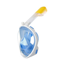 (Blå-S, M) Helansikts torrdykmask för vuxna, silikon-snorkelmask