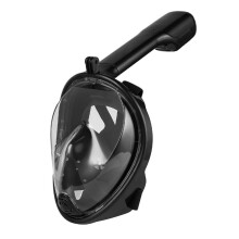 (Svart-L, XL) Helansikts torrdykmask vuxen silikon snorkeldräkt