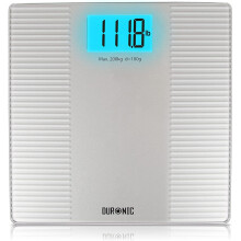 Duronic BS204 Digital Bathroom Body Scales, SILVER, 180kg Capacity, Step-On Activation, Precision Sensors, Measures Weight in Kilograms/Pounds/Stones