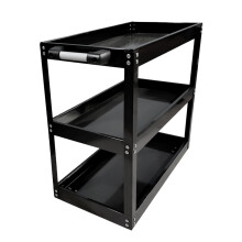 (Black) 3 Tier Workshop Cart Heavy Duty Cart With Wheels