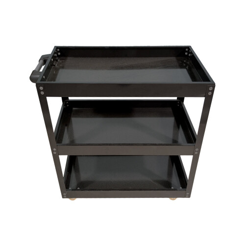 (Black) 3 Tier Workshop Cart Heavy Duty Cart With Wheels 1