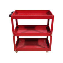 (Red) 3 Tier Workshop Cart Heavy Duty Cart With Wheels