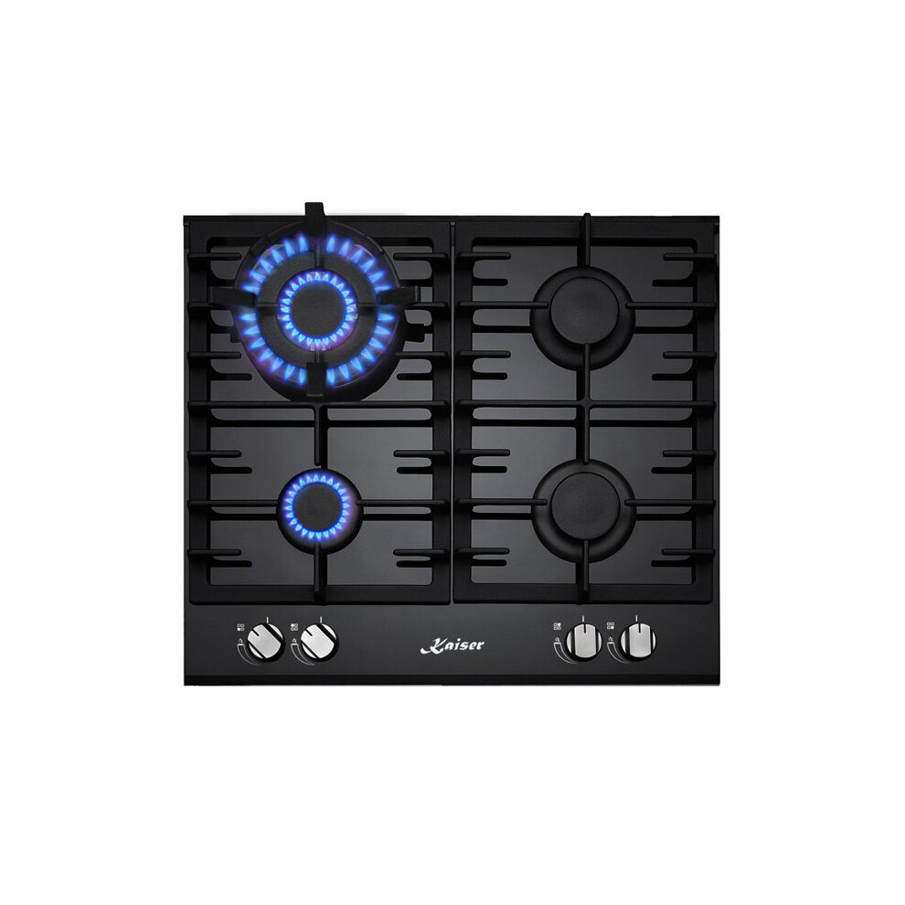 Kaiser Grand Chef Turbo 4 Burner Gas Hob - Black