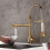 (Dold) Kitchen Faucet With Dual Nozzle Pull Down Sprayer Contemporary Single Handle Kitchen Sink Faucet Solid Brass Spring Kitchen Faucet 4