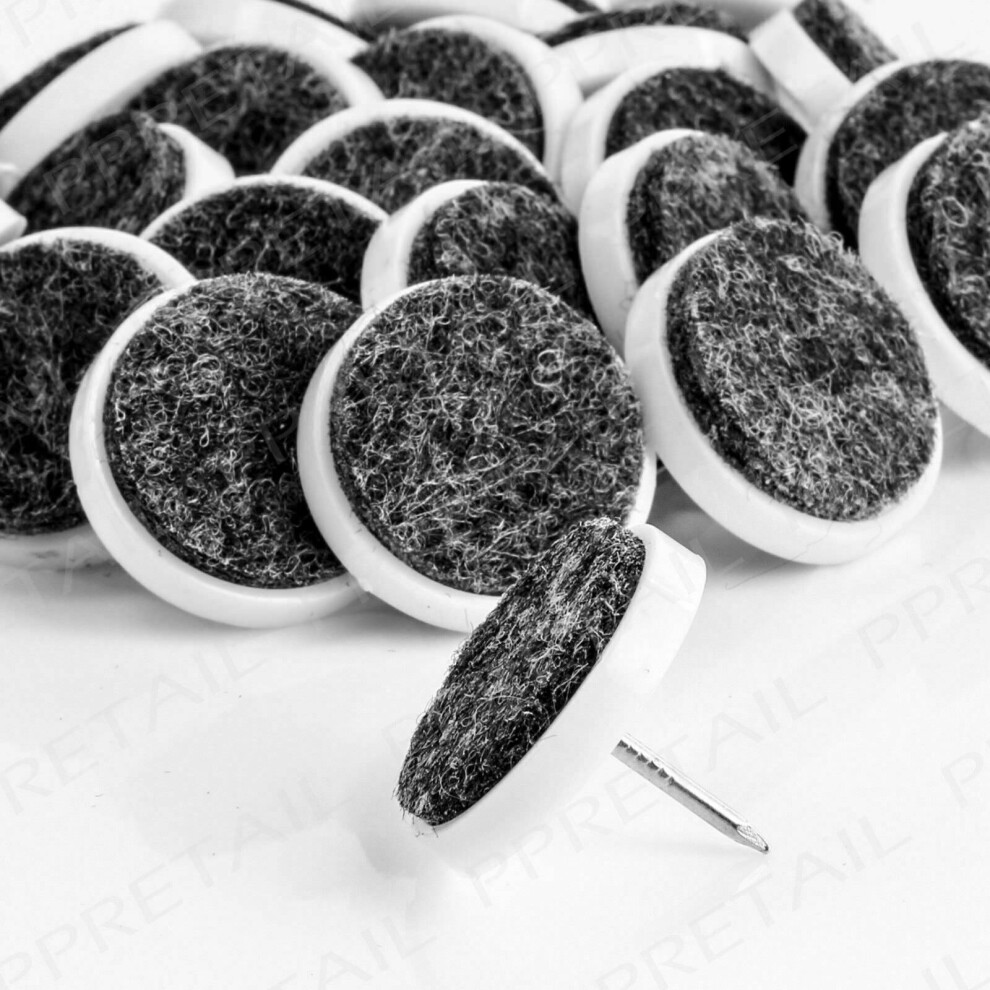 24X Furniture Table Chair Leg Floor Felt Pad Skid Slide Nail Protector 5056239422057