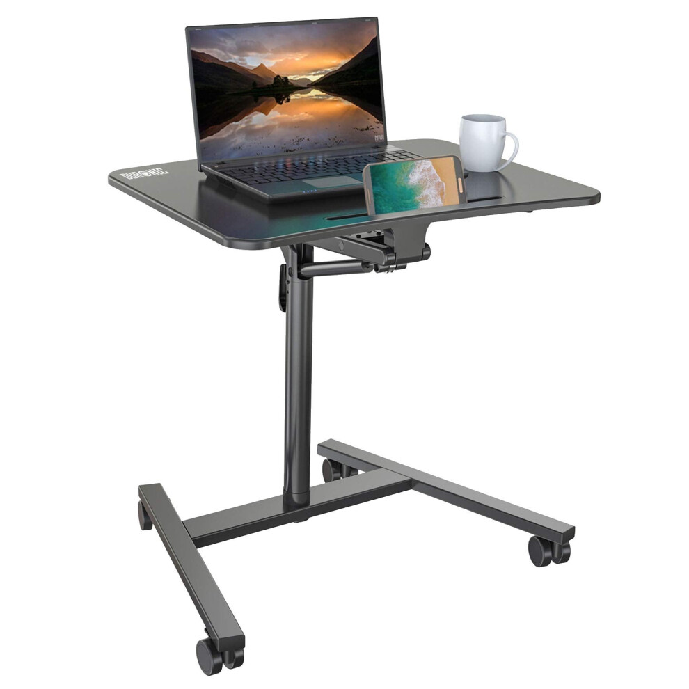 Duronic Wps37 Projector Stand/Sit-Stand Desk, Multi-Use Video Projector Floor Table On Wheels, Ergonomic Desk, Adjustable Height/Reach, 10Kg Capacity 5056311900152