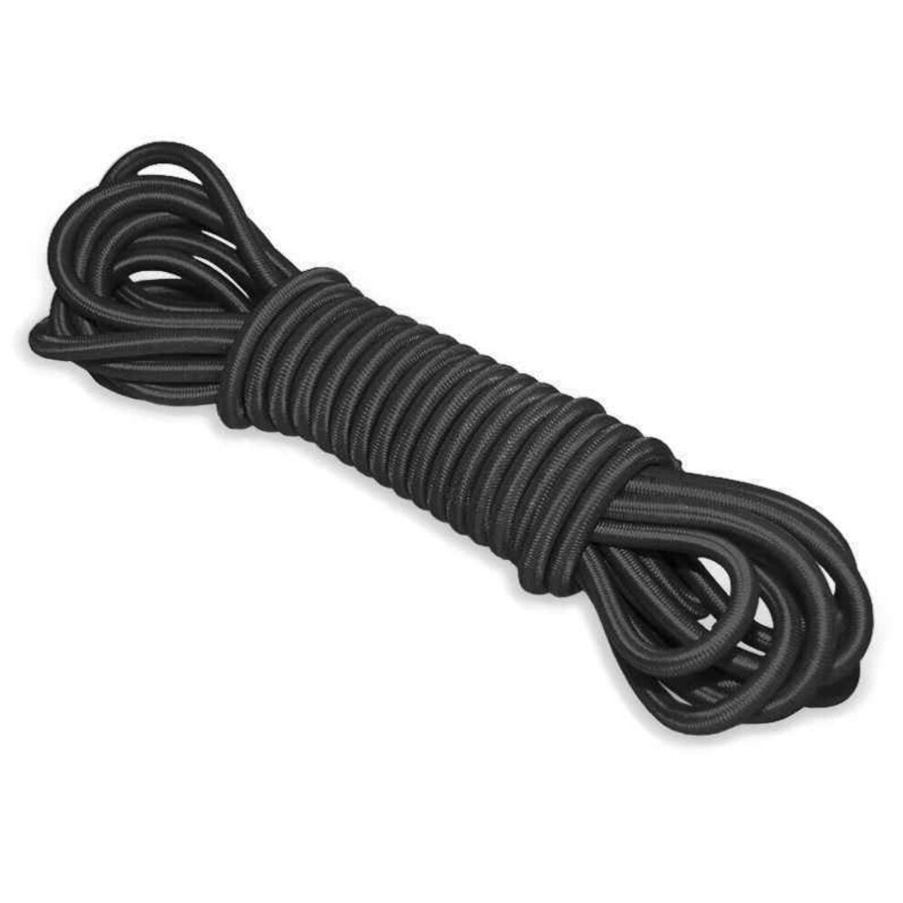 (5 metres / 16 ft, 10 mm) Black Elastic Bungee Rope Shock Cord Tie Down