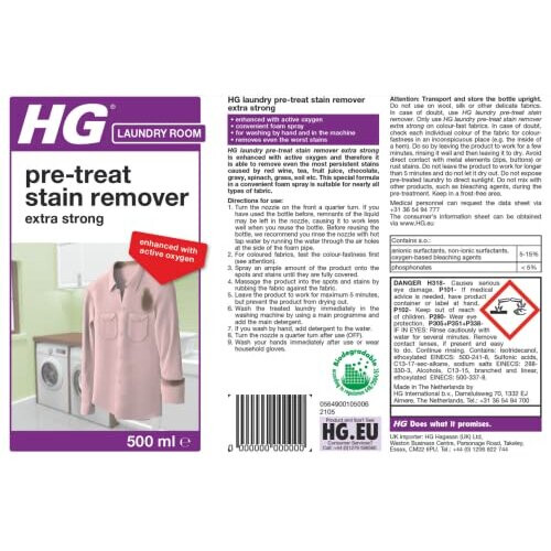 HG Spots and Stains prewash Spray Extra Strong 0.5L (1) on OnBuy