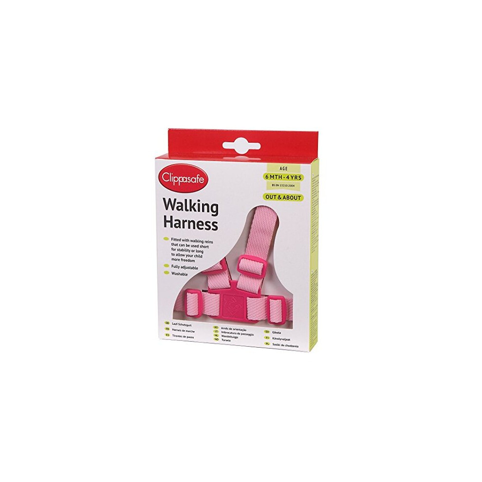 Clippasafe Walking Harness and Reins (Pink)