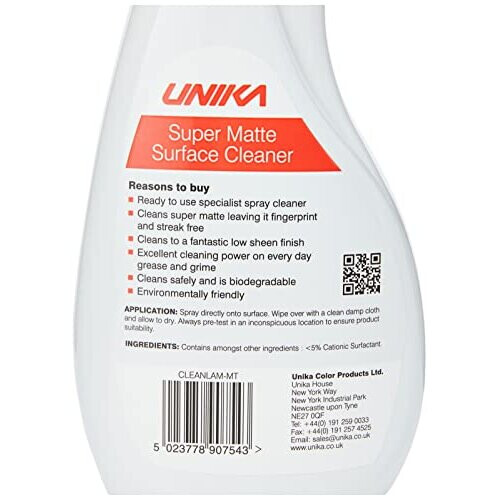 Unika Super Matte Laminate Cleaner & Microfibre Cloth, 500ml 2