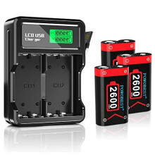 POWOBEST Controller Rechargeable Battery Pack for All Xbox One and Xbox Series X|S, with 3 Rechargeable 2600mAh Battery And LCD Charger