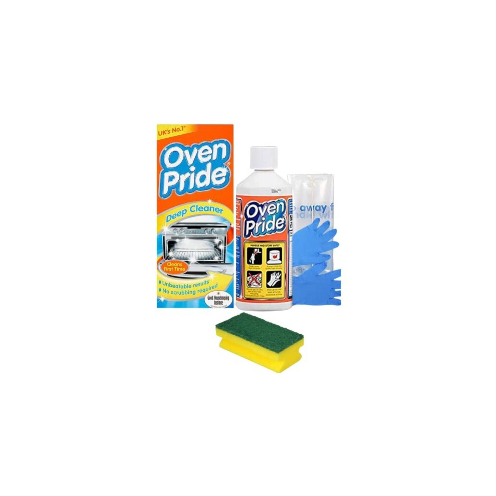 500ml Oven Pride | Complete Oven Cleaner Kit With 1 Big Degreaser Sponge | Including Instruction Notes | Bags For Cleaning Oven Racks | HG Oven |