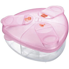 MAM Milk Formula Dispenser, Milk Powder Dispenser Pot Stores 40 g Per Serving, Milk Powder Storage Holds Three Servings, Baby Milk Powder Box, Pink,