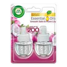 Air Wick Plug in Refill Air Freshener, Smooth Satin and Moon Lily, 2 x 17 ml (34 ml)
