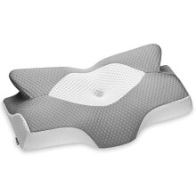 Elviros Cervical Contour Memory Foam Pillow for Neck Pain Orthopedic Neck Pillow for Shoulder Pain Ergonomic Head Neck Support Pillow for