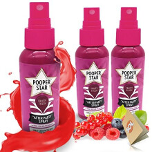 3pk x 60ml SOL Pooper Star Toilet Spray | Fruity Flush Fragrance Odour Masking Toilet Air Fresheners | Poop Spray Cleaning Products | Includes SOL