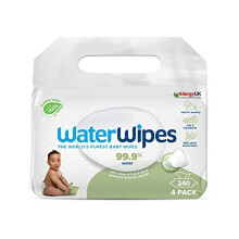 WaterWipes Sensitive+ Baby & Toddler Wipes, 240pcs (4 Pack), 3-in-1 Clean, Care, Protect, 99.9% Water, Textured Clean, Unscented
