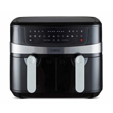 Tower T17088 Vortx 9L Dual Basket Air Fryer with 10 One-Touch Presets, 2600W Power, Black