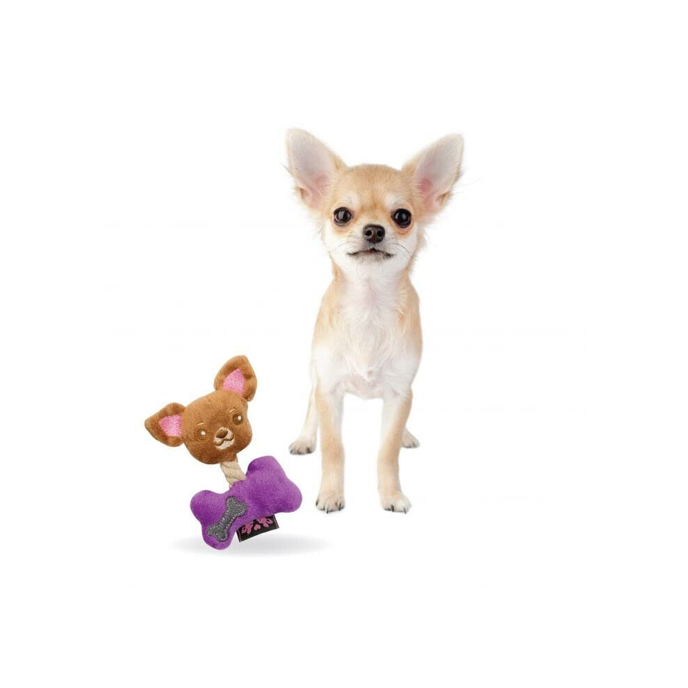 Pet London Chihuahua Character Tiny Dog Toy Bailey - Teacup Breed Plush Squeaky Dog Toy For Chihuahuas Puppy & Adults