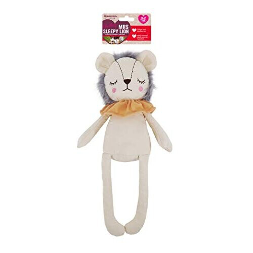 Rosewood Mrs Sleepy Lion, Plush Interactive Dog Toy - Cream