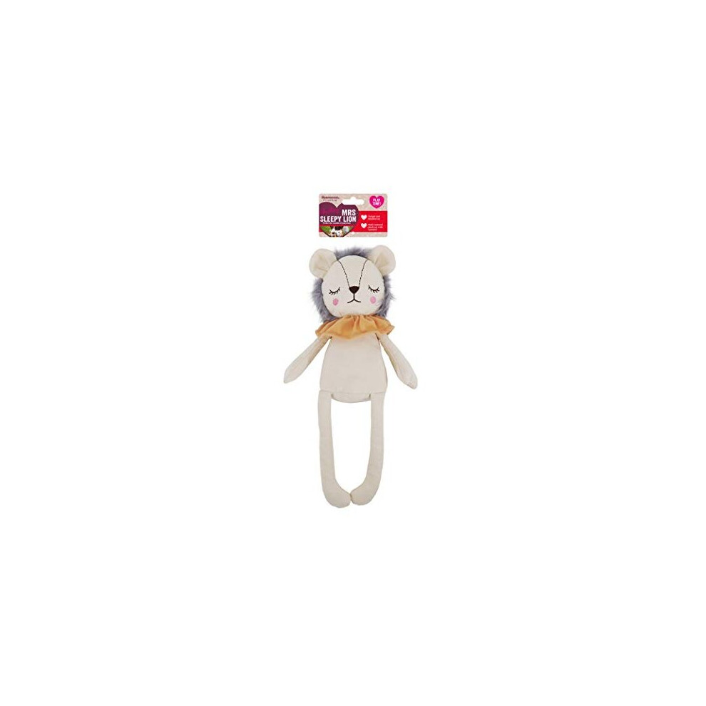 Rosewood Mrs Sleepy Lion, Plush Interactive Dog Toy - Cream