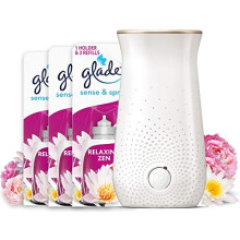Glade Sense & Spray Air Freshener Diffuser & 3 Refills, Automatic Spray for Home, Relaxing Zen
