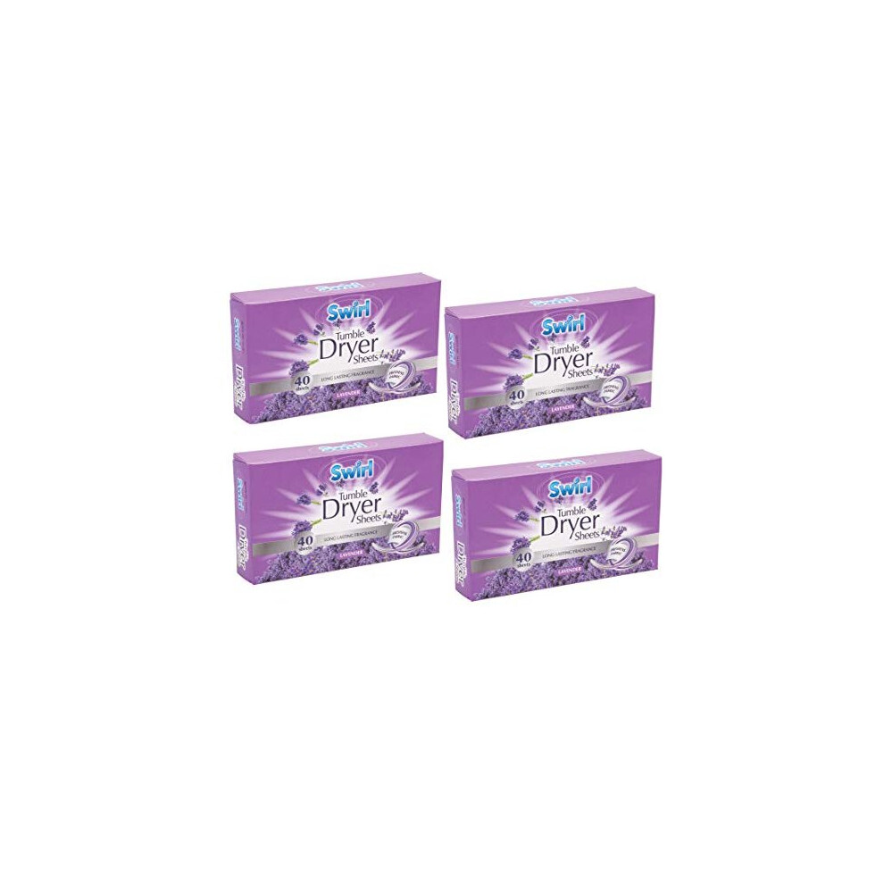 4X Swirl Lavender Tumble Dryer Sheets - 40 per Pack