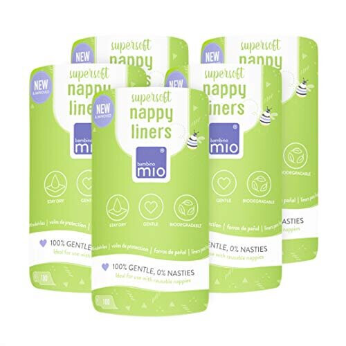 Bambino Mio, Supersoft Nappy Liners, Biodegradable, 100 Liners