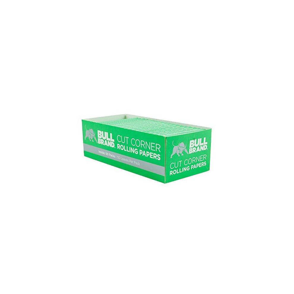 Bull Brand Green Cut Corner Rolling Papers 50 Packs Cigarette