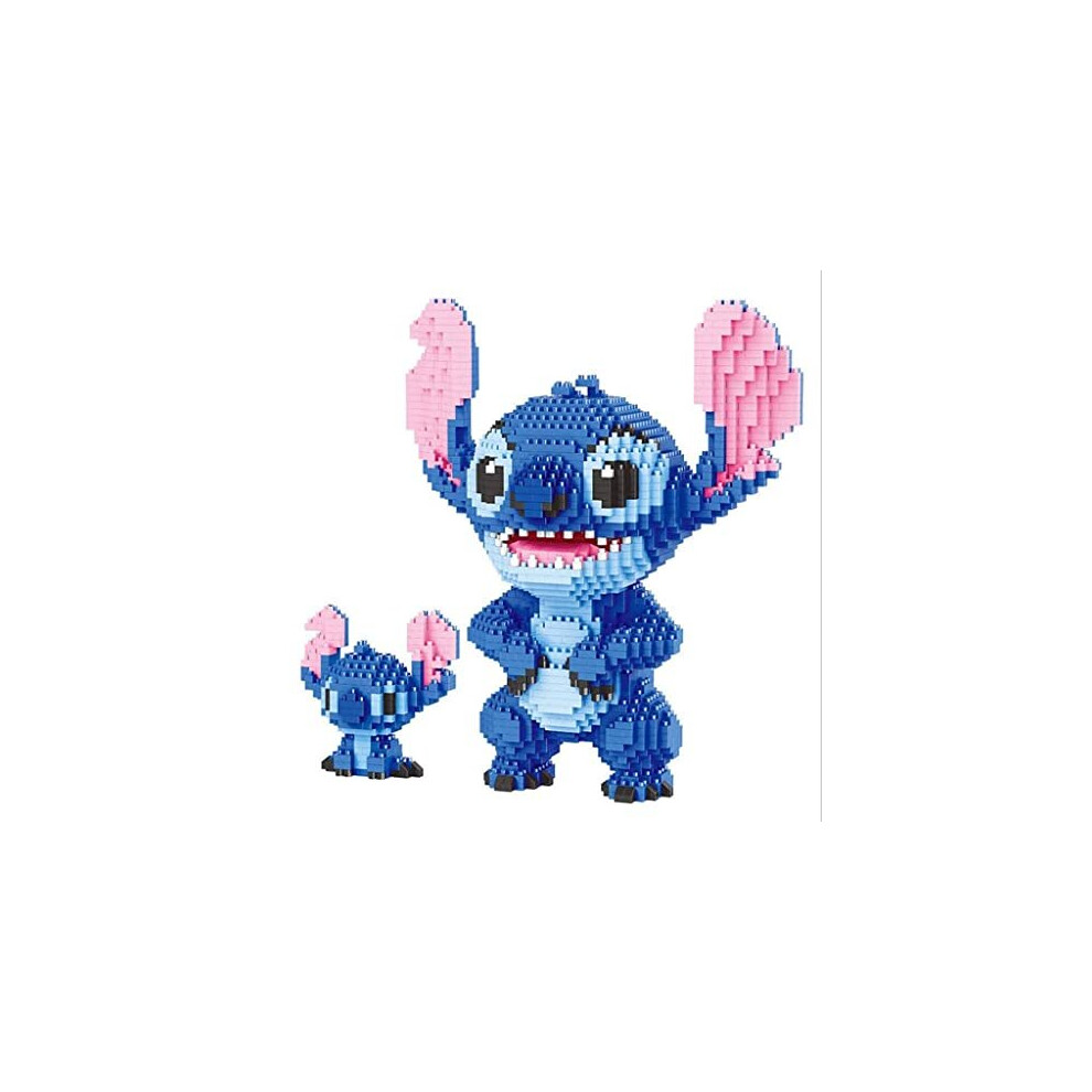 HYJYXQ 2Pcs Nano Building Blocks, Blue Anime Model Micro Blocks 3D Puzzle, Stitch Blocks Building Kit, Parent-Child Interactiontoys Christmas Birthday