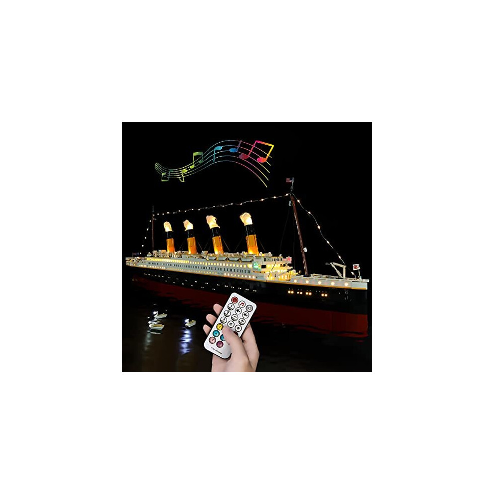 Hosdiy RC Sound LED Light Kit for Lego Titanic Ship - Compatible with Lego 10294 - Lighting Kit (Only Light, No Building Model)