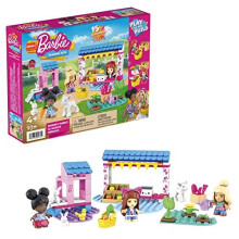 MEGA Barbie Farmer's Market Building Set - 80 Building Blocks - 3 Micro-Dolls - 6 Fashion Items - 4 Animal Figures - Garden Props - Gift For Kids 4+ -