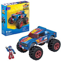 Mega Hot Wheels Race Ace Monster Truck building set building set toy car with micro figure driver, 69 pieces, gift set for boys and girls ages 5 and