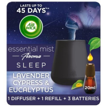 Air Wick Aromatherapy Essential Mist Diffuser Starter Kit - Automatic Air Freshener, Sleep Fragrance, 1 Gadget + 1 Refill (3206436)