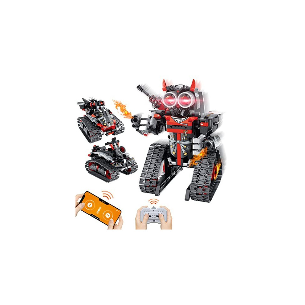 Remote Control Building Toys, OKKIDY 419PCS 3 in 1 App Controlled with Programmable Techinic Car Stunt Robot Creative Bricks for Boy&Girl Age 6 7 8 9