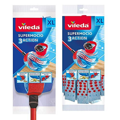 Vileda 3 X SuperMocio 3Action XL Mop with Extra Refill