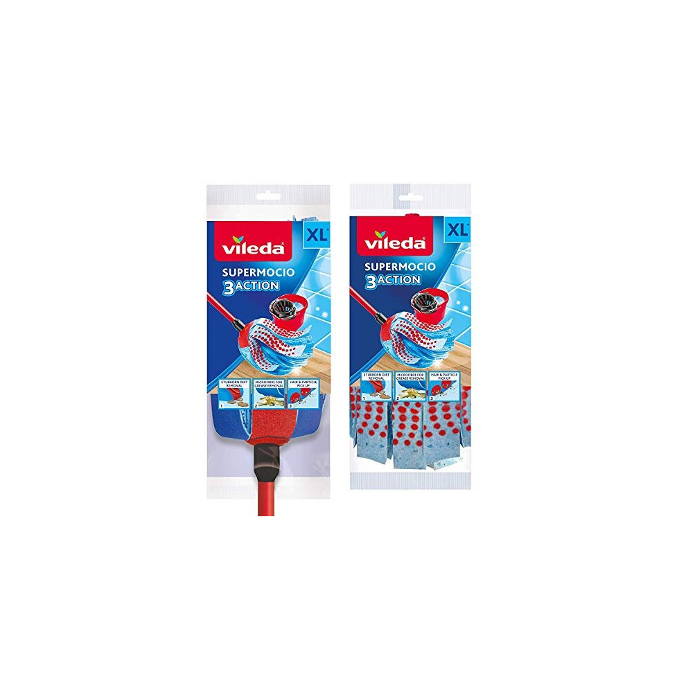 Vileda 3 X Supermocio 3Action Xl Mop With Extra Refill