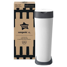 Tommee Tippee Twist and Click Sangenic XL Nappy Bin, Holds up to 60 Nappies, Eco-Friendlier System, Includes 1x Refill Cassette with Sustainably
